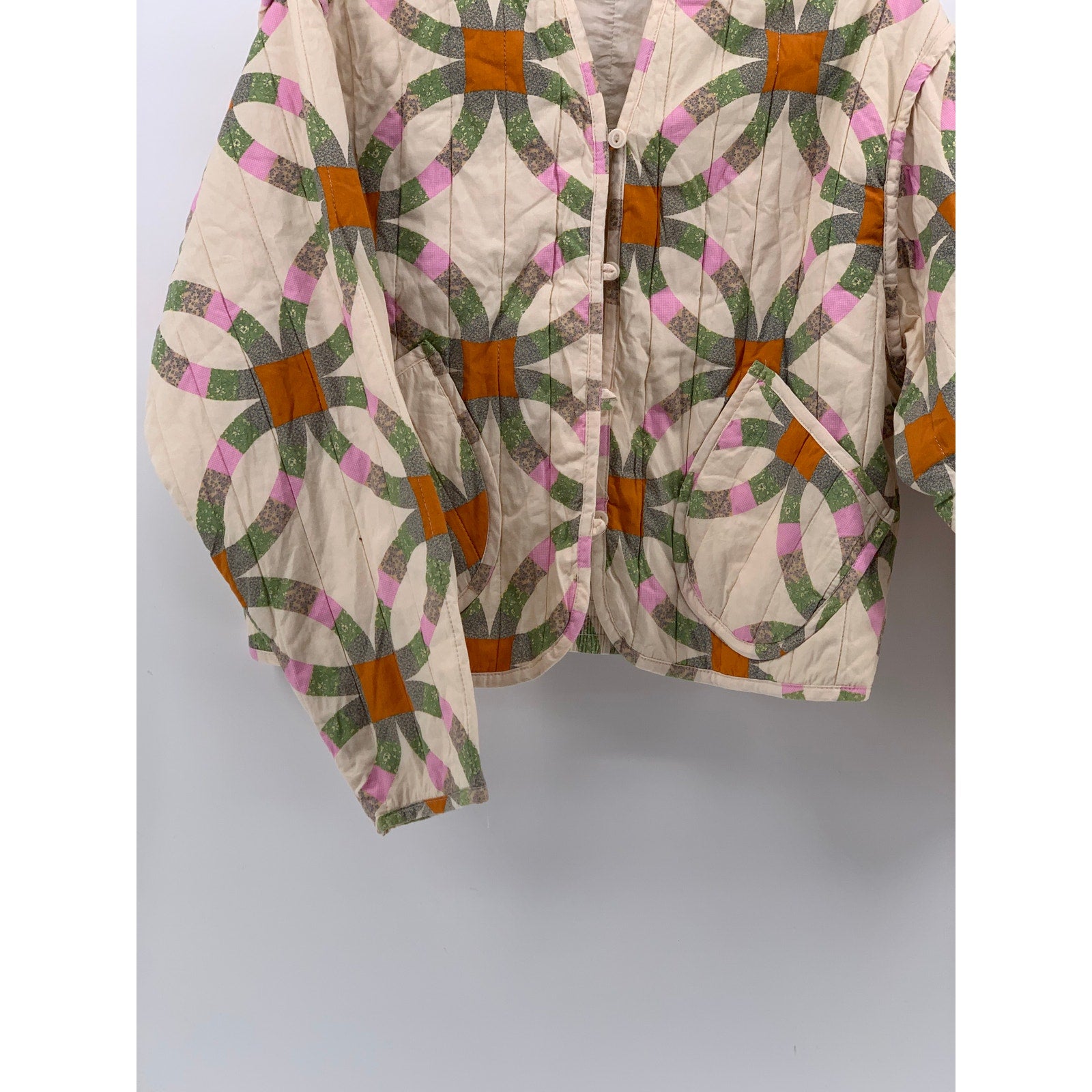 UNIVERSAL THREAD Women’s Off-White Flower Of Life Quilted Button-Up Jacket SZ S