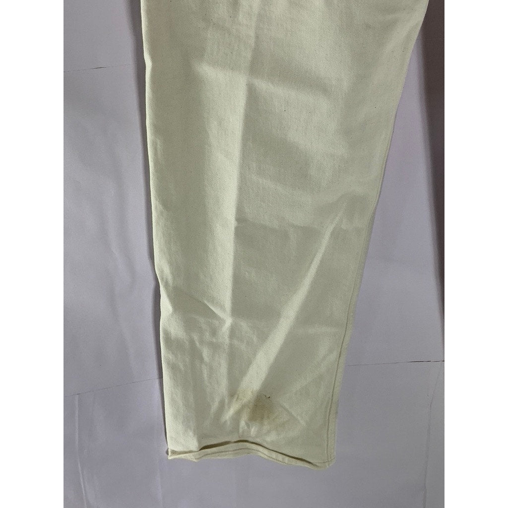 BANANA REPUBLIC Women's Beige Relaxed-Fit Straight-Leg Five Pocket Jean SZ 32X32