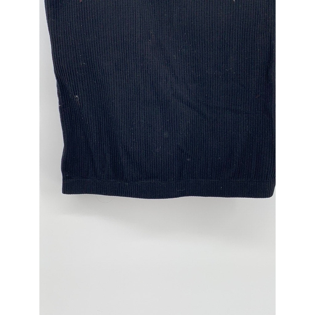 UNBRANDED Women's Black Straight-Neck Padded Spaghetti Strap Cami Top SZ S