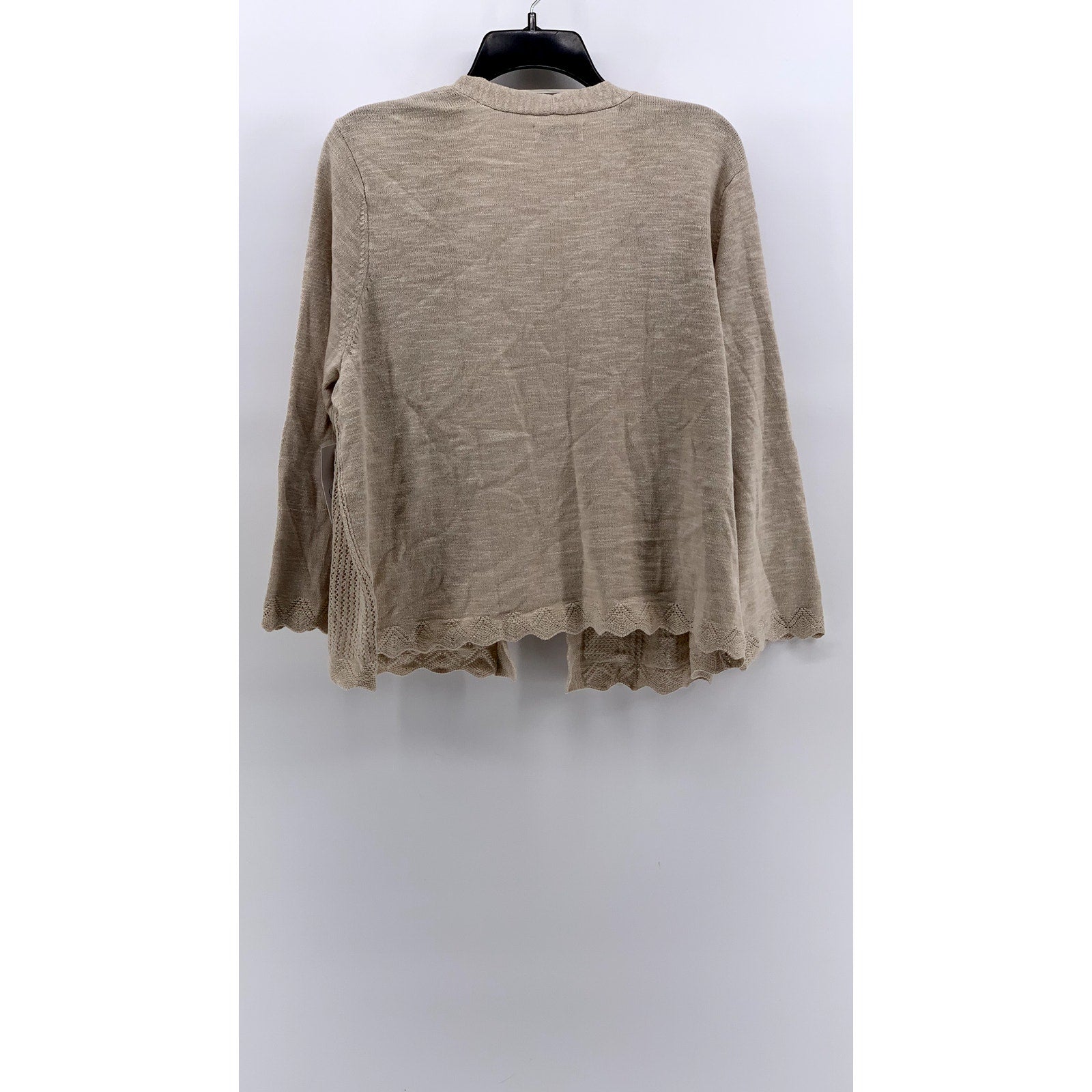 CROFT & BARROW Women's Beige Knit Open Front Cardigan SZ XL