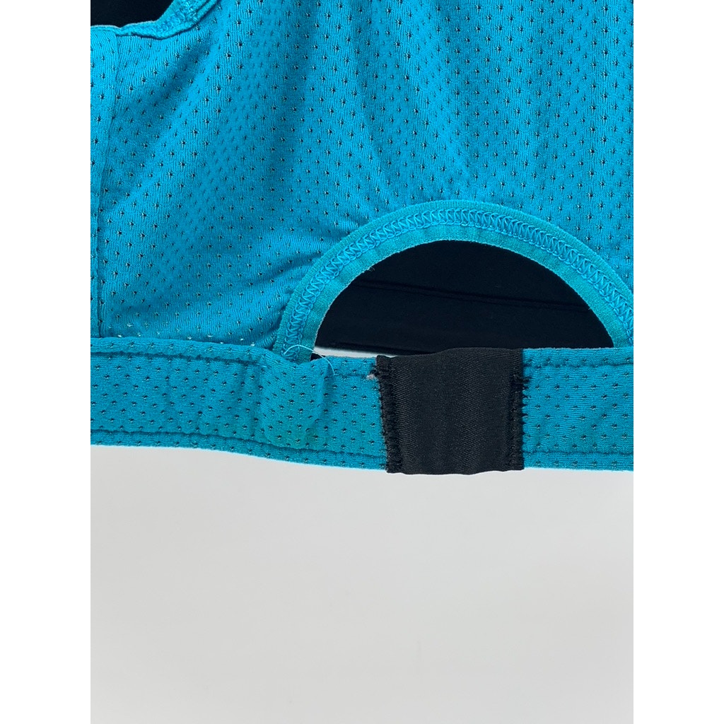 CHAMPION Women's Blue-Black Reversible Racer-Back Sports Bra SZ S
