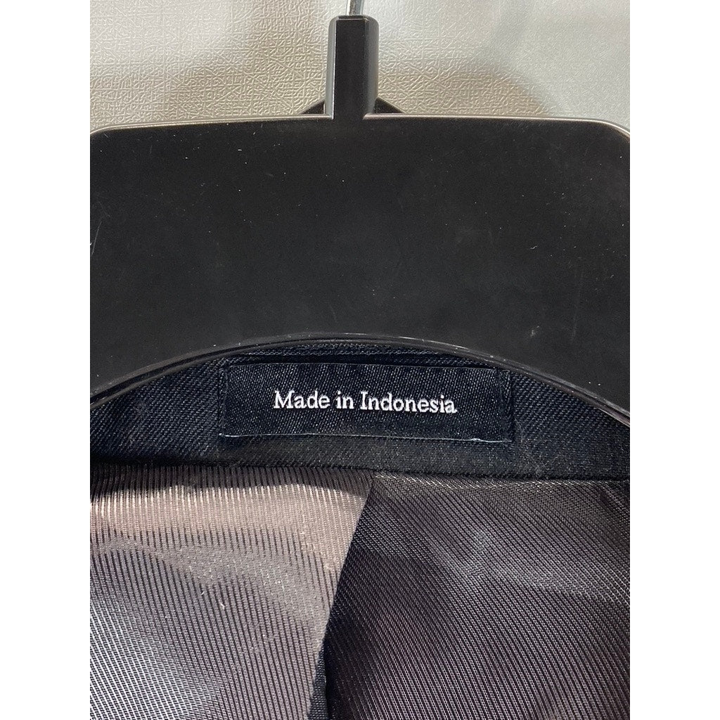 PRONTO UOMO PLATINUM Men's Solid Black Wool Modern-Fit Two-Button Blazer SZ 42R