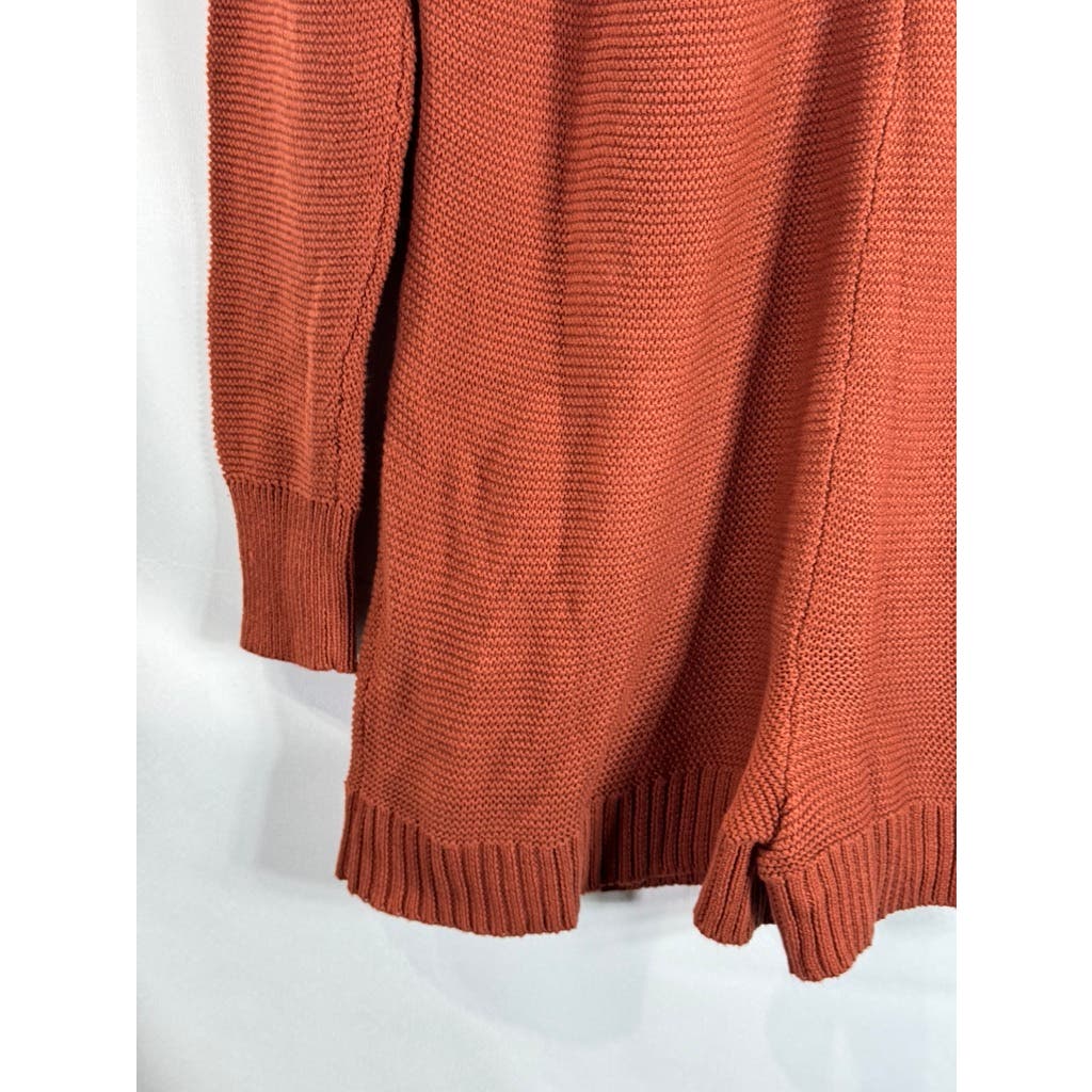 WEWOREWHAT Women's Rust Rib Knit Henley Long Sleeve Sweater Romper SZ S