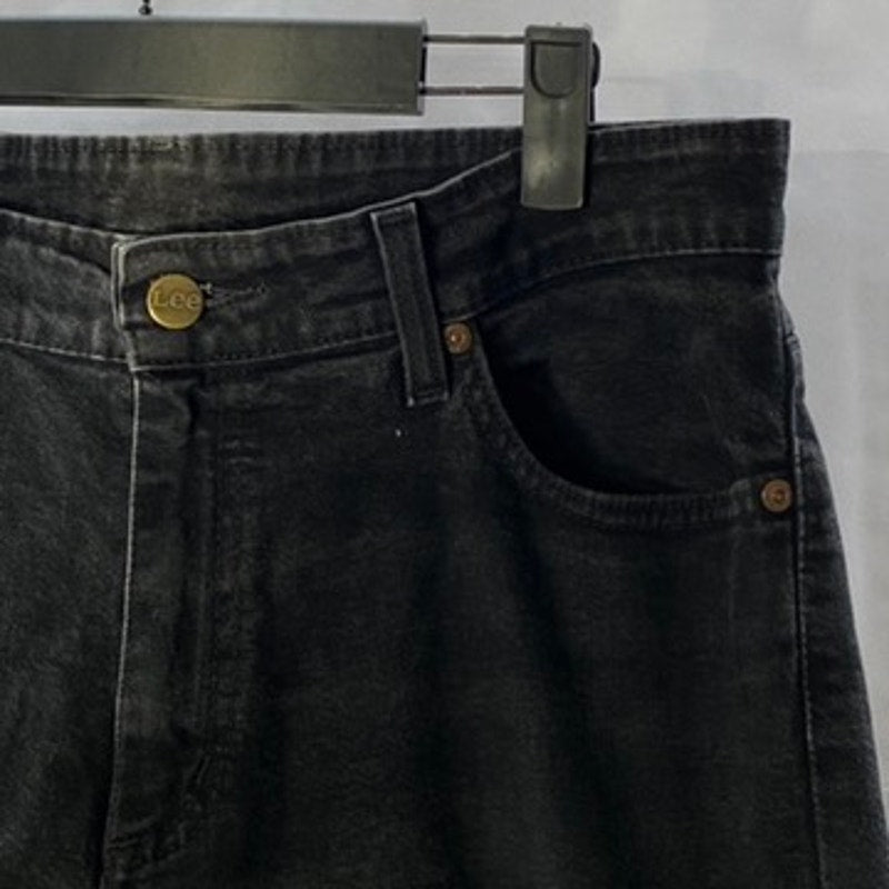 LEE Men's Black Solid Stretch Sarja Relaxed Straight-Leg Denim Jean SZ 33X33