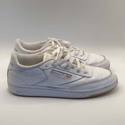 REEBOK Women's White Leather Classic Club C85 Low-Top Lace-Up Sneakers SZ 7.5