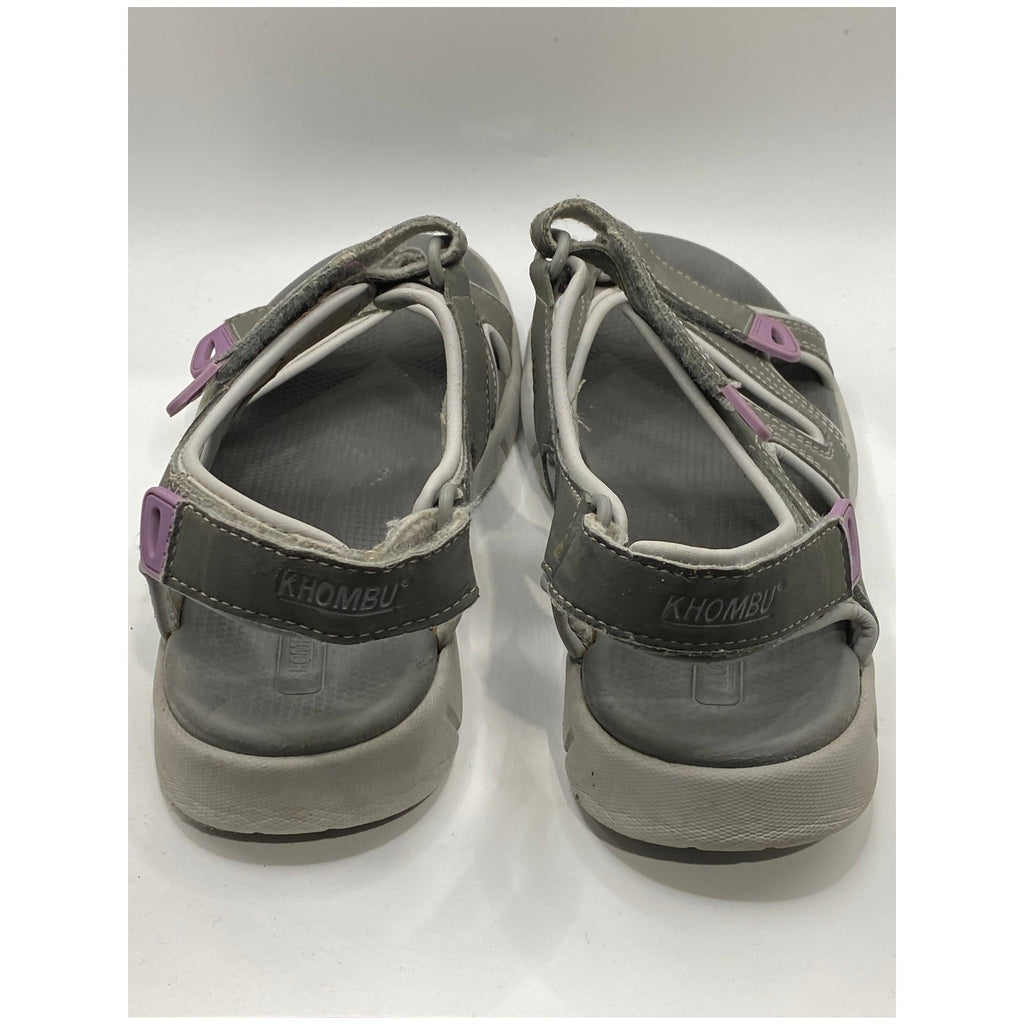 KHOMBU Women's Gray Open-Toe Hook-Loop Casual Sandals SZ 8