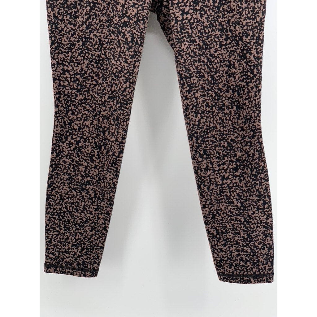 ATHLETA Women's Brown-Black Printed Salution Stash High-Rise Leggings SZ M
