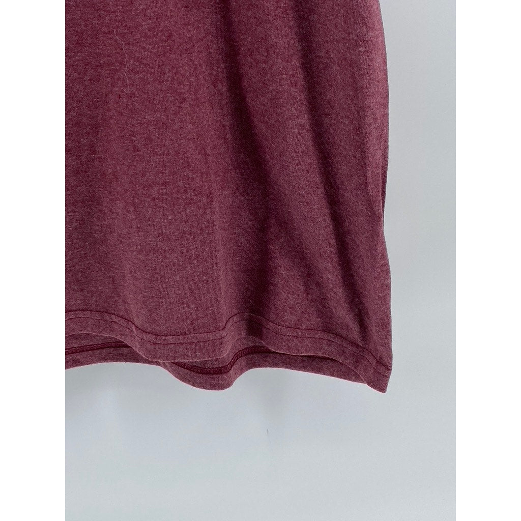 UNBRANDED Men's Burgundy Playa Del Carmen Graphic Short Sleeve T-Shirt SZ L