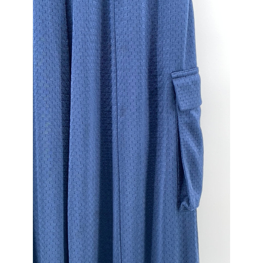 WOA Women's Blue Mesh Relaxed Wide-Leg Pull-On Cargo Pants SZ S