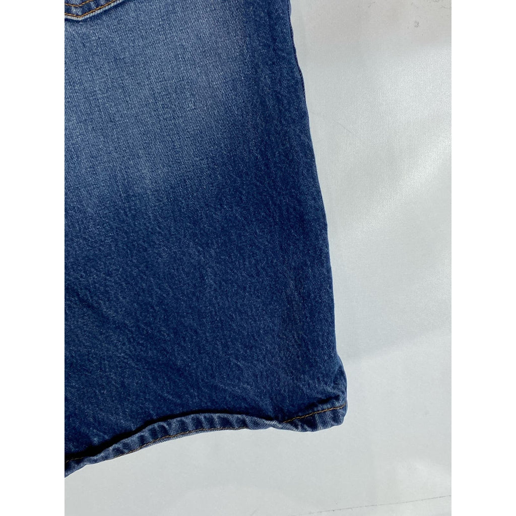 LEVI'S Men's Medium Blue 569 Loose-Fit Faded Five-Pocket Denim Jean Shorts SZ 40