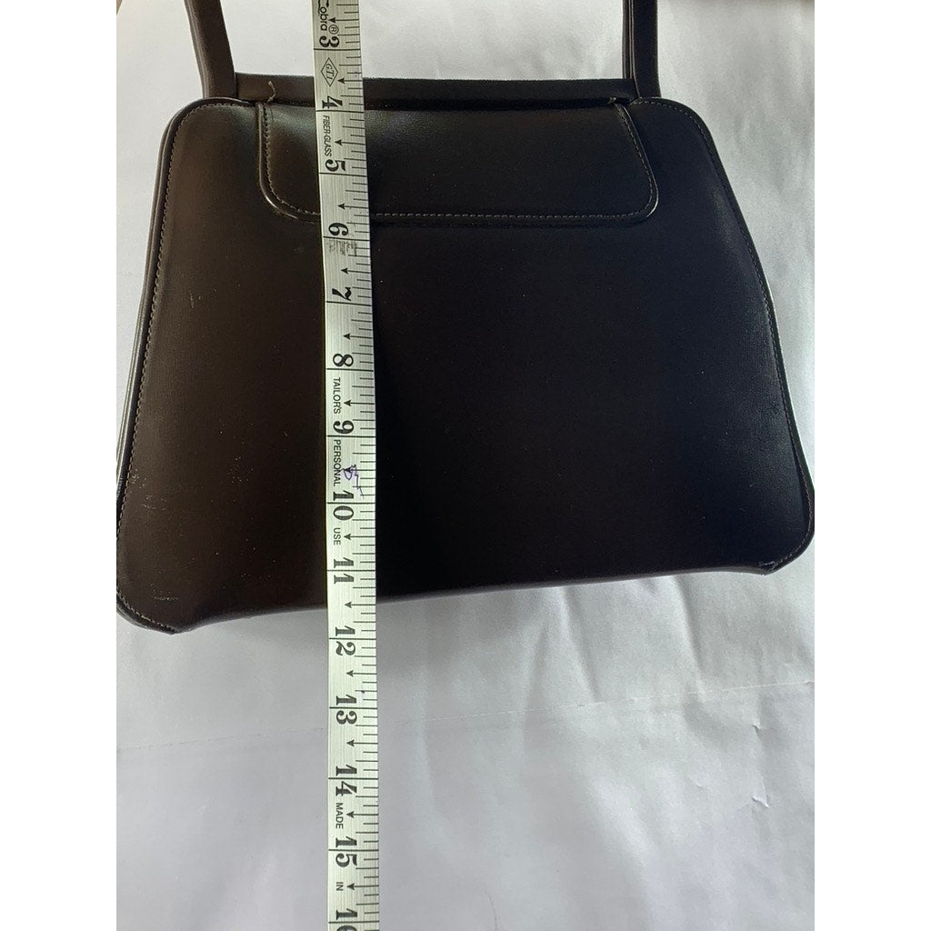 LOU TAYLOR MIAMI Women's Dark Brown Vintage 60's Faux Leather Handbag