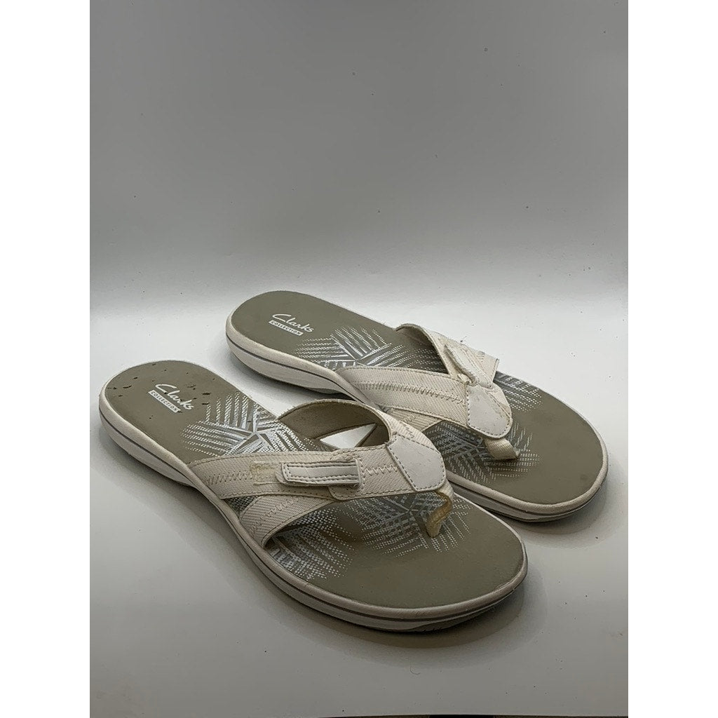 CLARKS Collection Women's White Sea Breeze Thong Sandals SZ 10