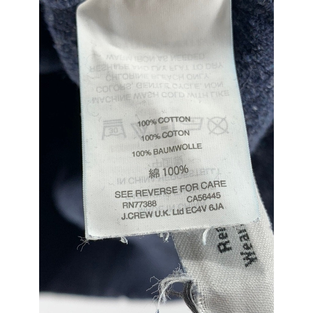 J.CREW Men's Blue Heather Cotton Crewneck Slim-Fit Knit Pullover Sweater SZ M