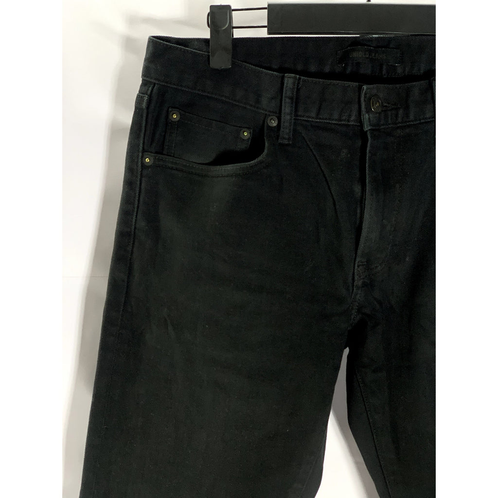 UNIQLO Men's Black Solid Slim Straight Low-Rise Five-Pocket Jean SZ 31X32