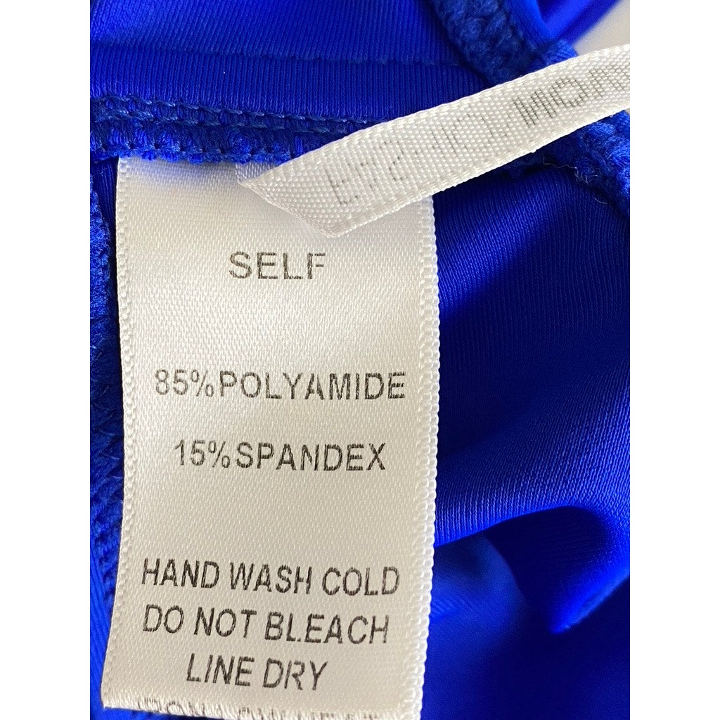 FASHION NOVA Women's Royal Blue Scoop-Neck Strappy Back Bikini Top SZ M