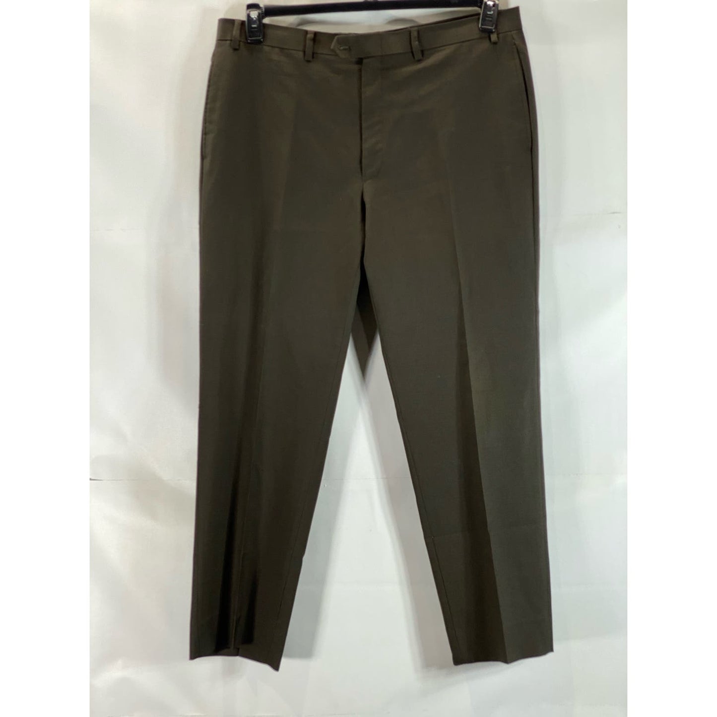 LAUREN RALPH LAUREN Men's Brown Wool Total Comfort Flat Front Pants SZ 38X32