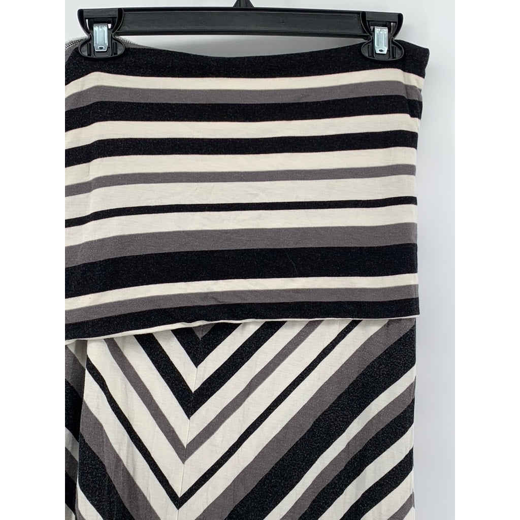 I JEANS By BUFFALO Women's Black-Cream Striped Maxi Skirt SZ L