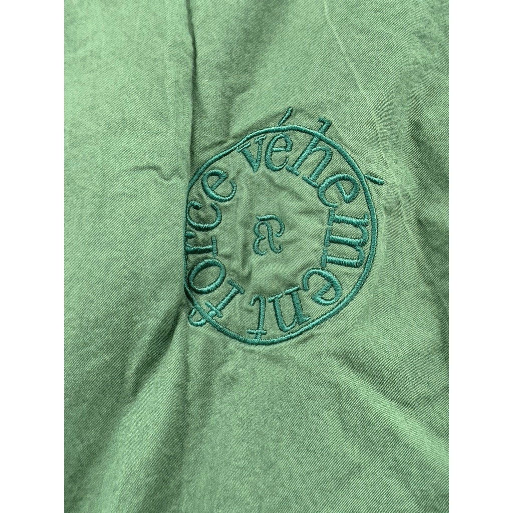 BITTER CELLS Women's Green Button-Up Long Sleeve Top SZ F(OS)