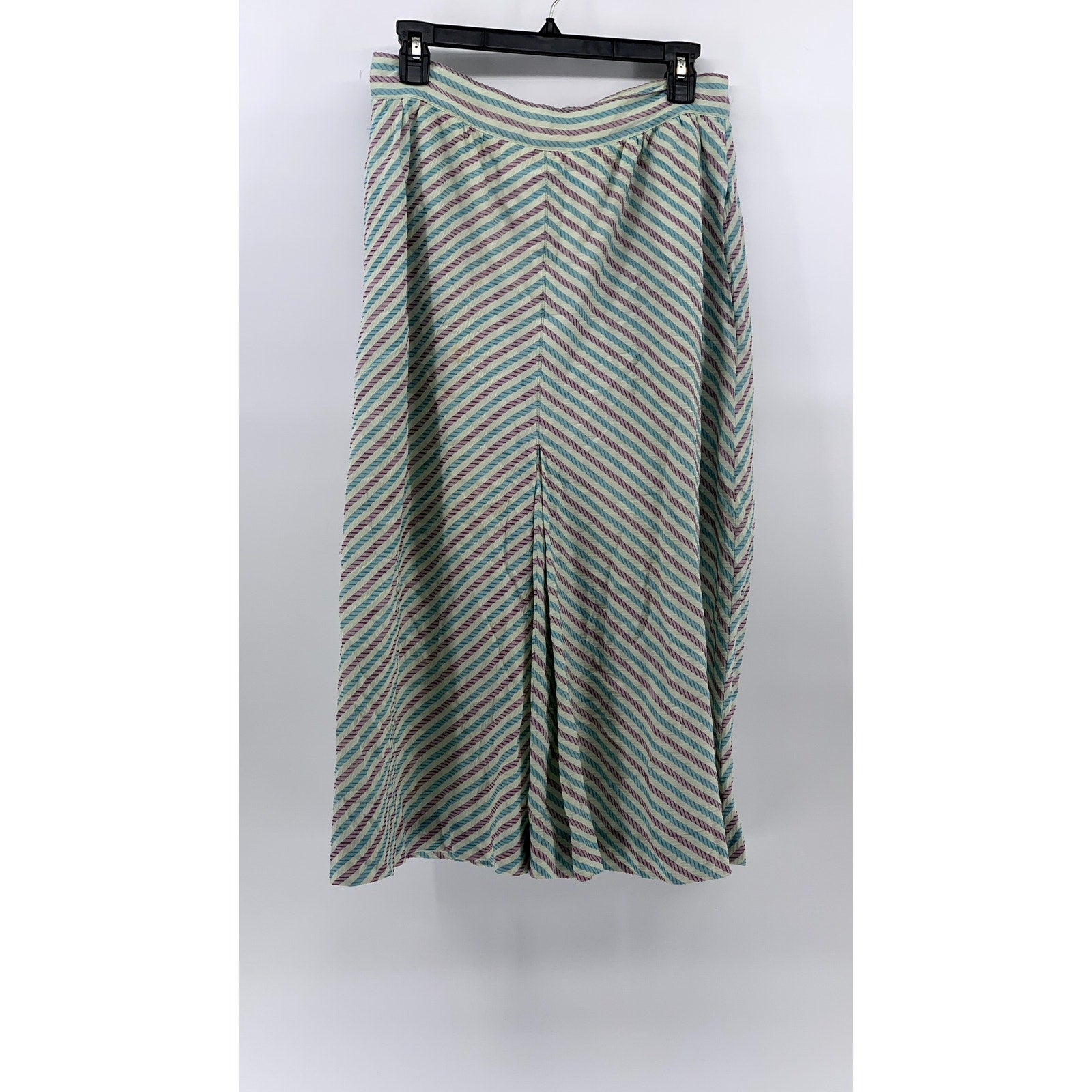 MACPHERSON'S By LAURA BIAGIOTTI Women's White Striped Cashmere Skirt SZ 46