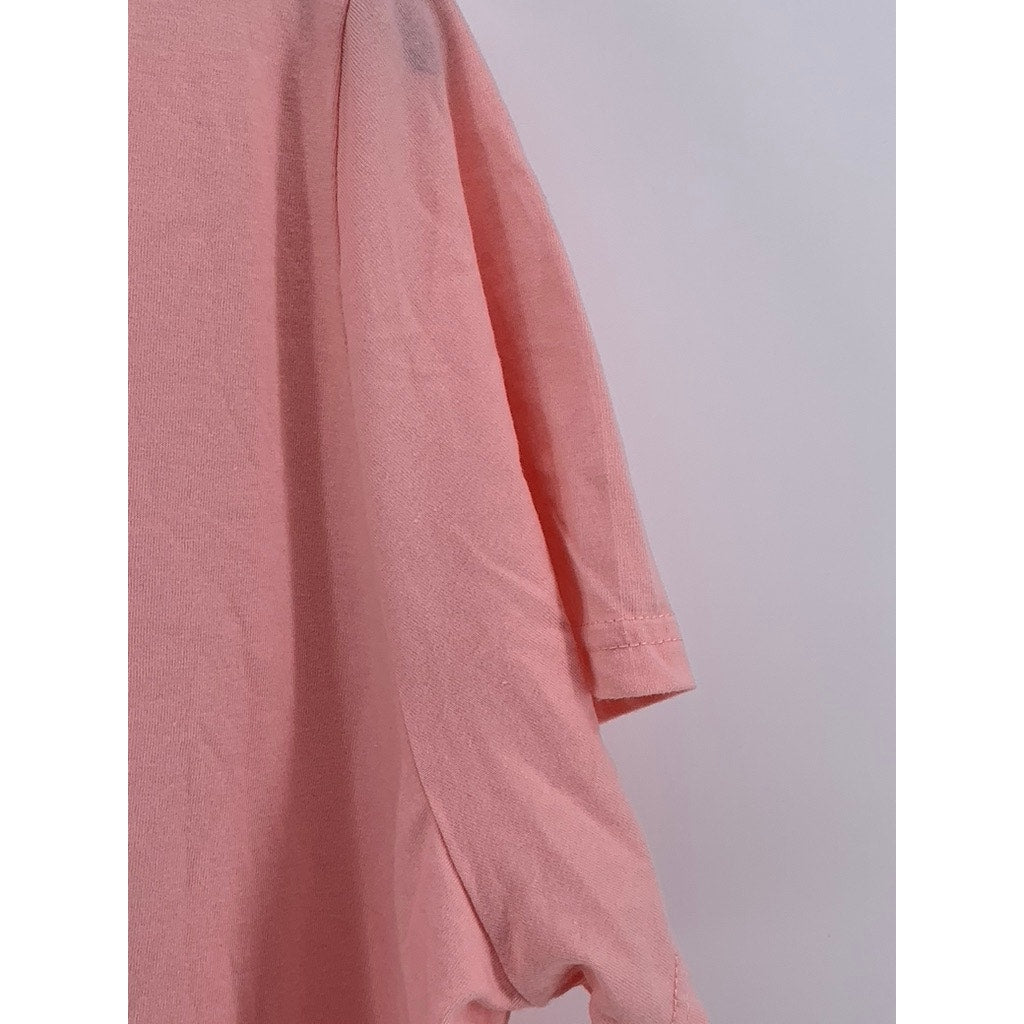 HALLMARK Women's Light Pink Graphic V-Neck Short Sleeve Sleep Shirt SZ OS