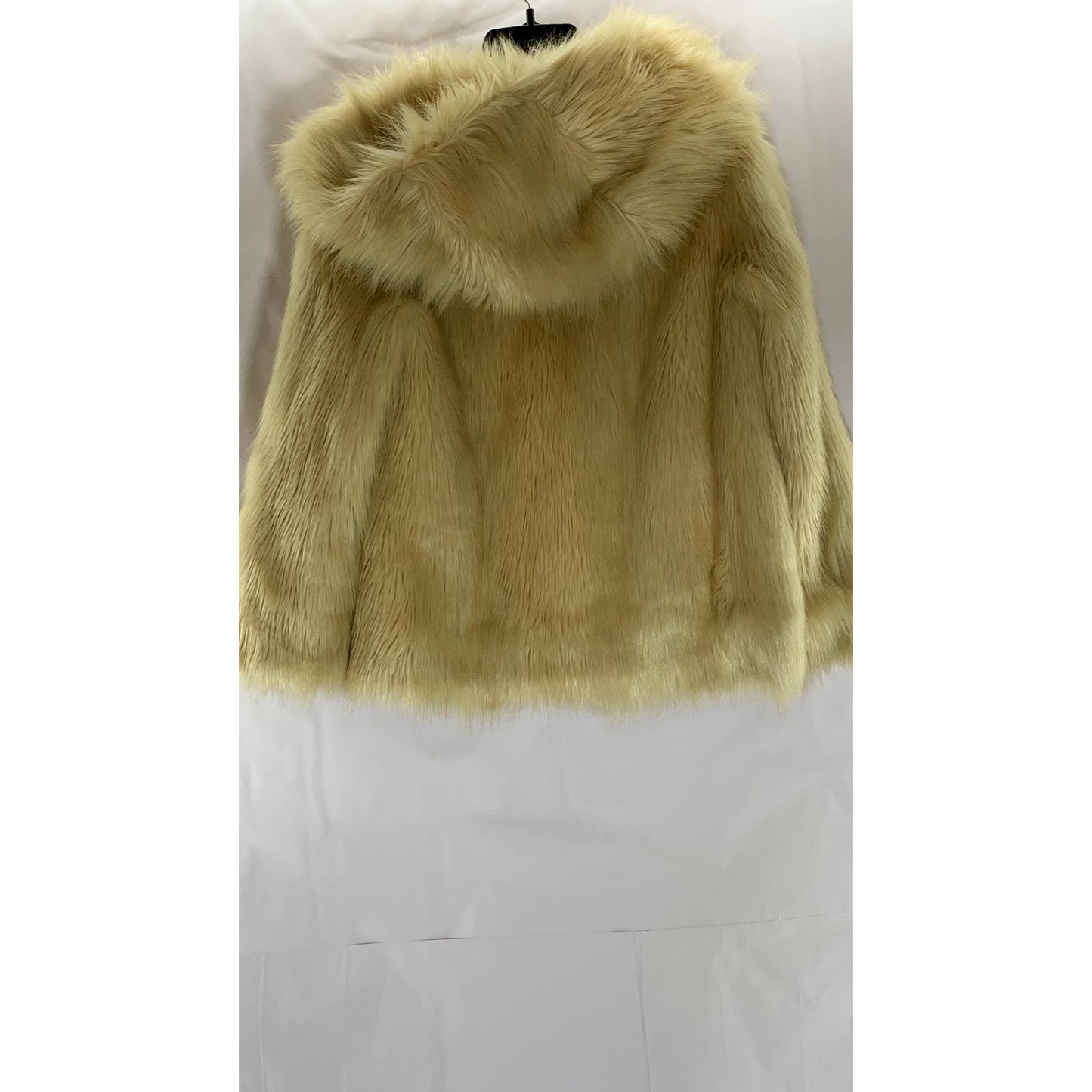 ASOS Women's Tan Faux-Fur Regular-Fit Hooded Open-Front Long Sleeve Coat SZ 2