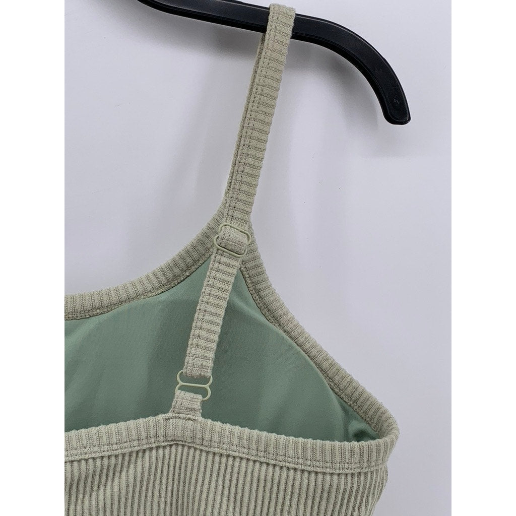 KLASSY NETWORK Women's Green Ribbed Sports Bra SZ 2XL