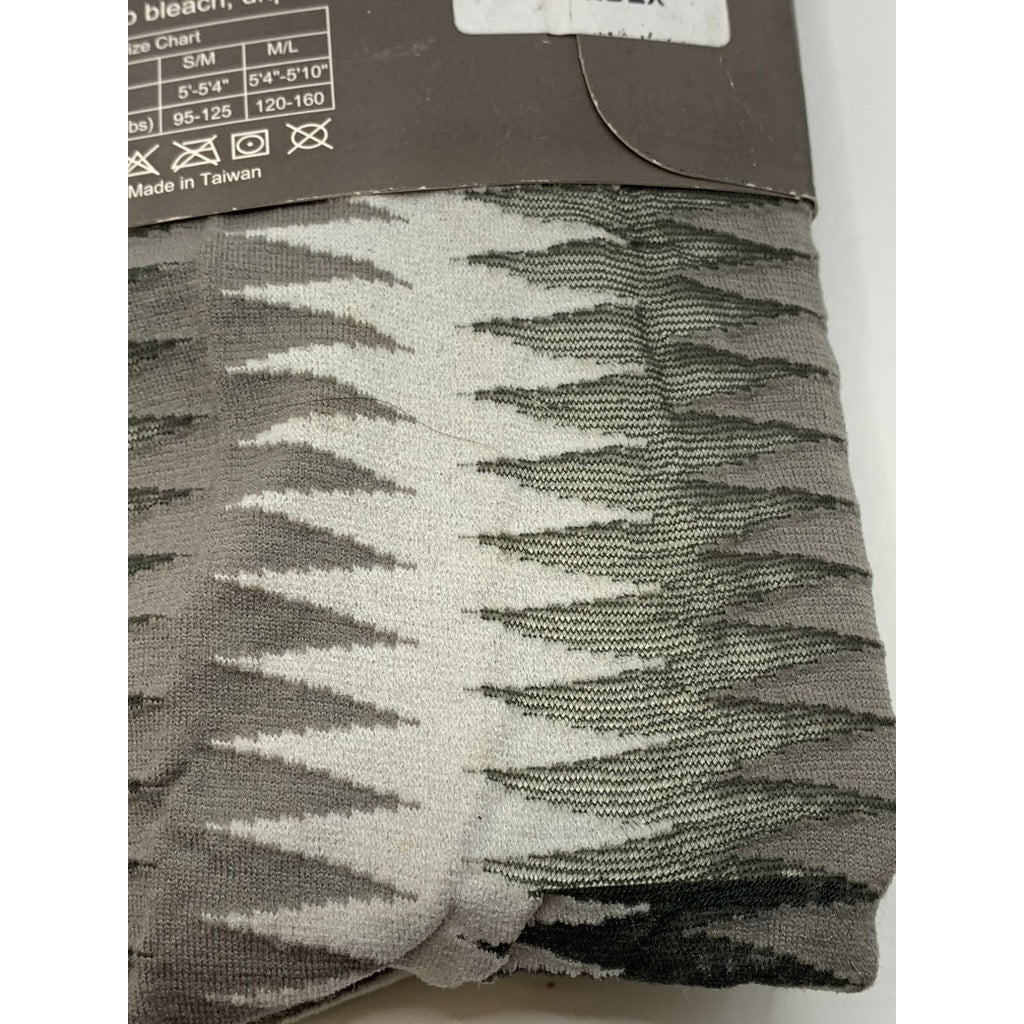 FRENCH CURVE Women's Dark Gray-White Sheer Printed Pull-On Tights SZ S/M