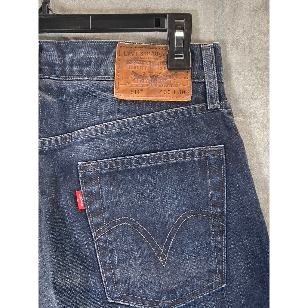 LEVI'S Men's Dark Wash 514 Slim Straight Denim Jeans SZ 30X30