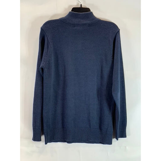 OSCAR DE LA RENTA Men's Navy Knit Quarter-Zip Pullover Sweater SZ S