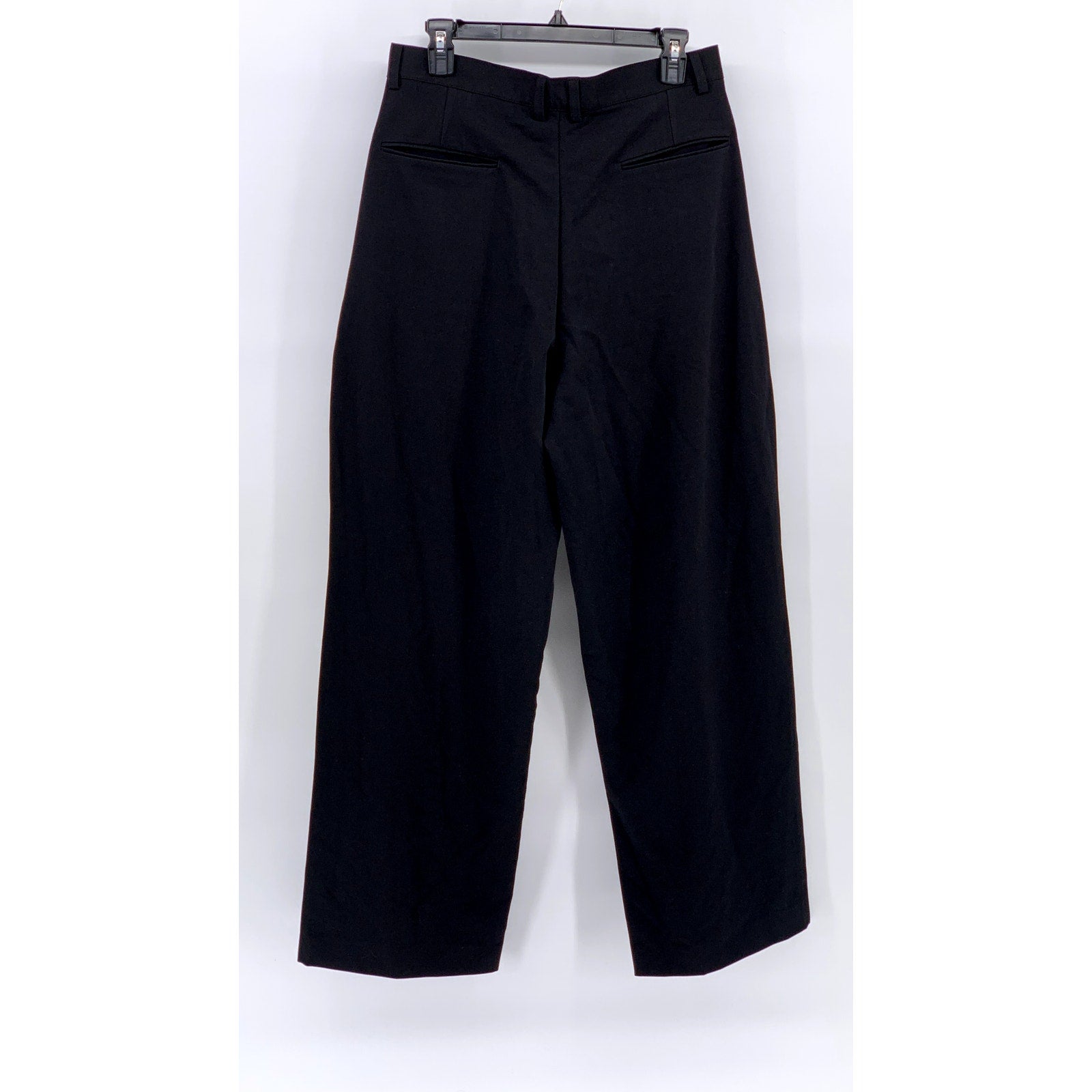 SIGNATURE Women's Black Pleated Wide-Leg Pants SZ L