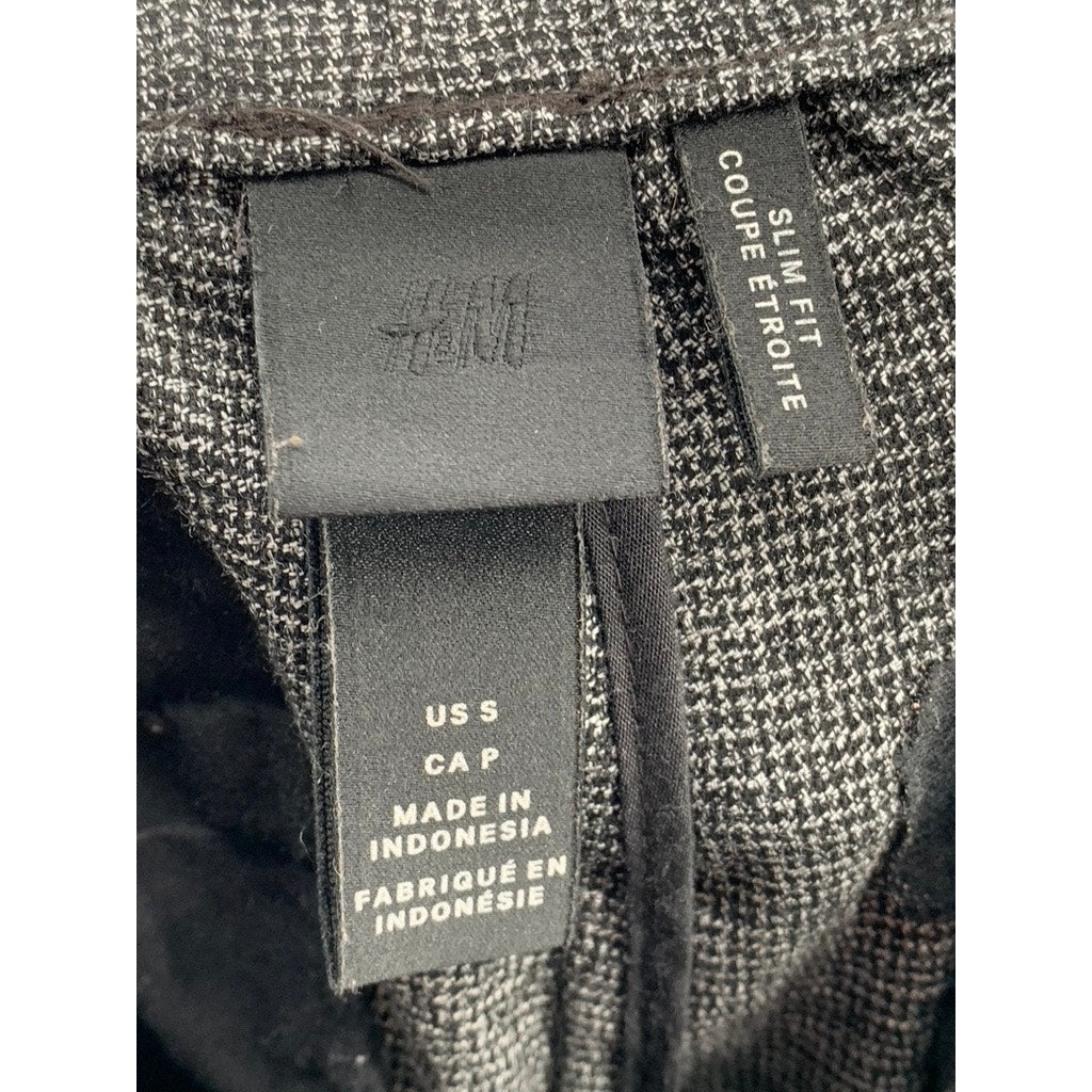 H&M Men's Charcoal Textured Slim-Fit Cuffed Jogger Pants SZ S