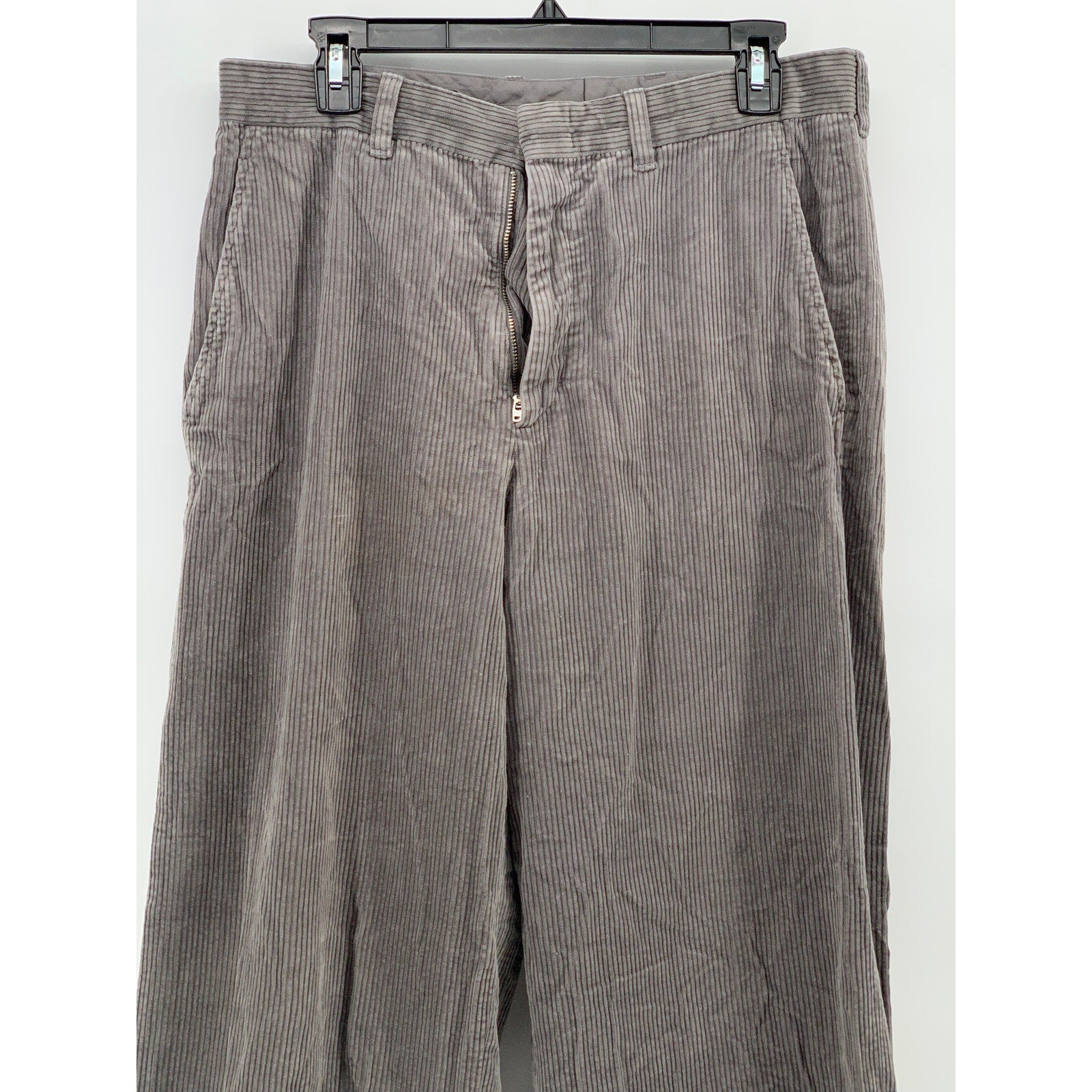 COS Men's Gray Corduroy Relaxed Fit Straight-Leg Casual Pant SZ 34R