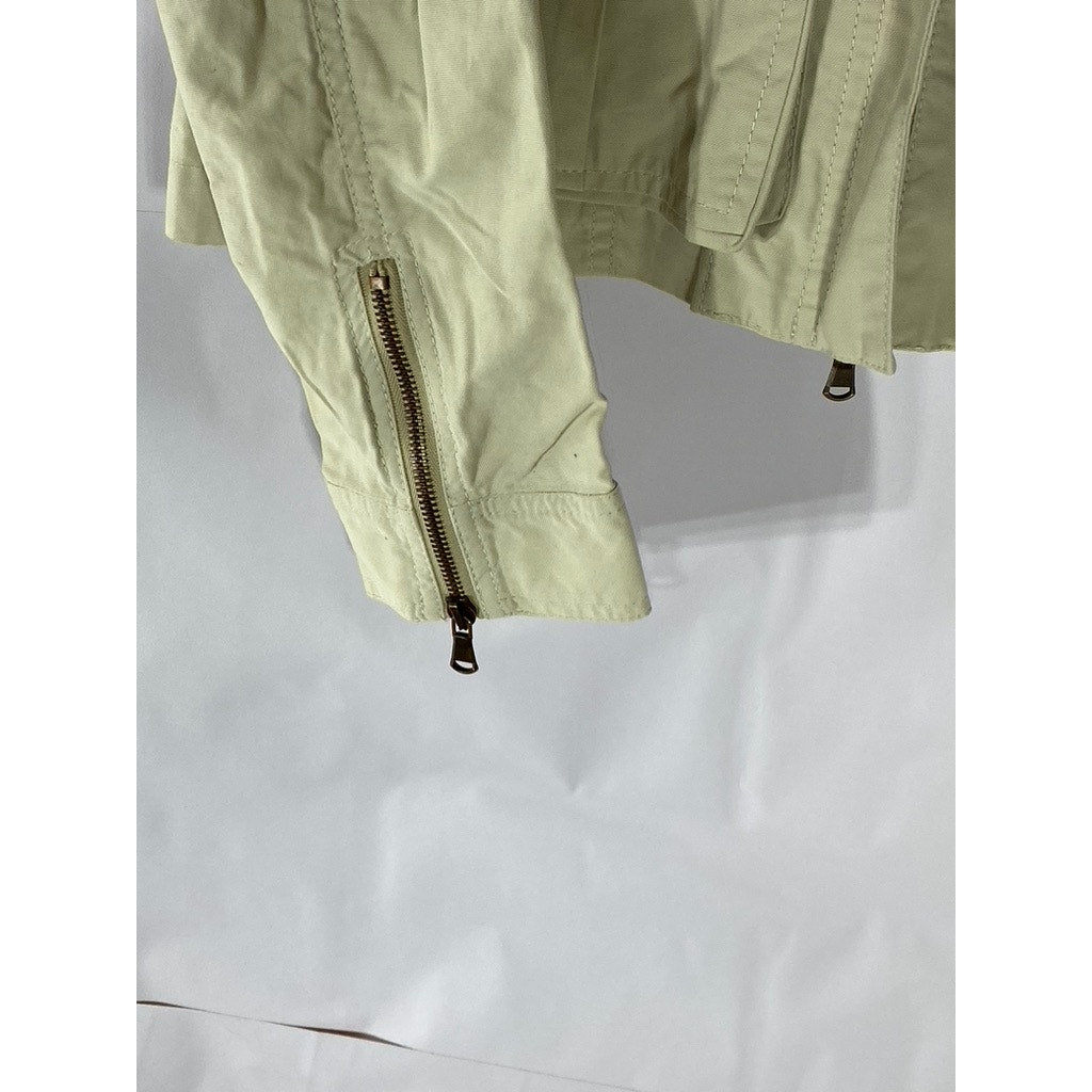 MARLBORO CLASSICS Men's Tan Four-Pocket Zip-Up Jacket SZ M