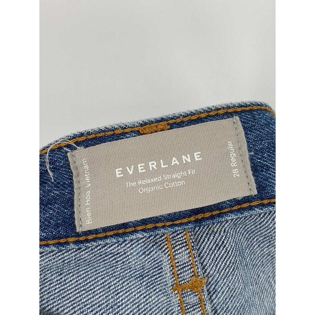 EVERLANE Men’s Dark Blue Denim The Relaxed Straight-Fit Jeans SZ 28