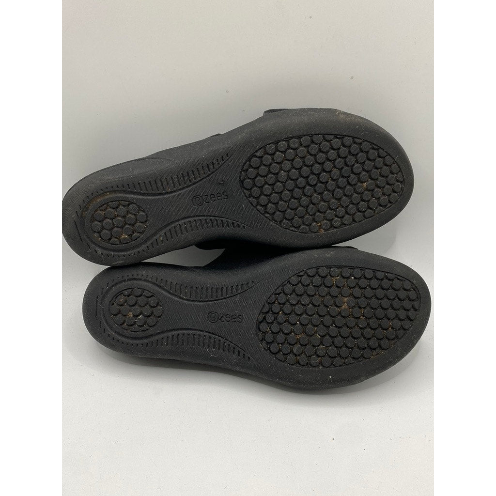 BZEES Women's Black Slip-On Open-Toe CareFree Wedge Sandals SZ 7.5