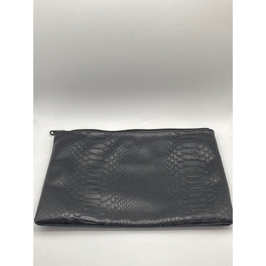 MARC BY MARC JACOBS Women’s Black Leather Snake-Skin Zipper Clutch SZ OS