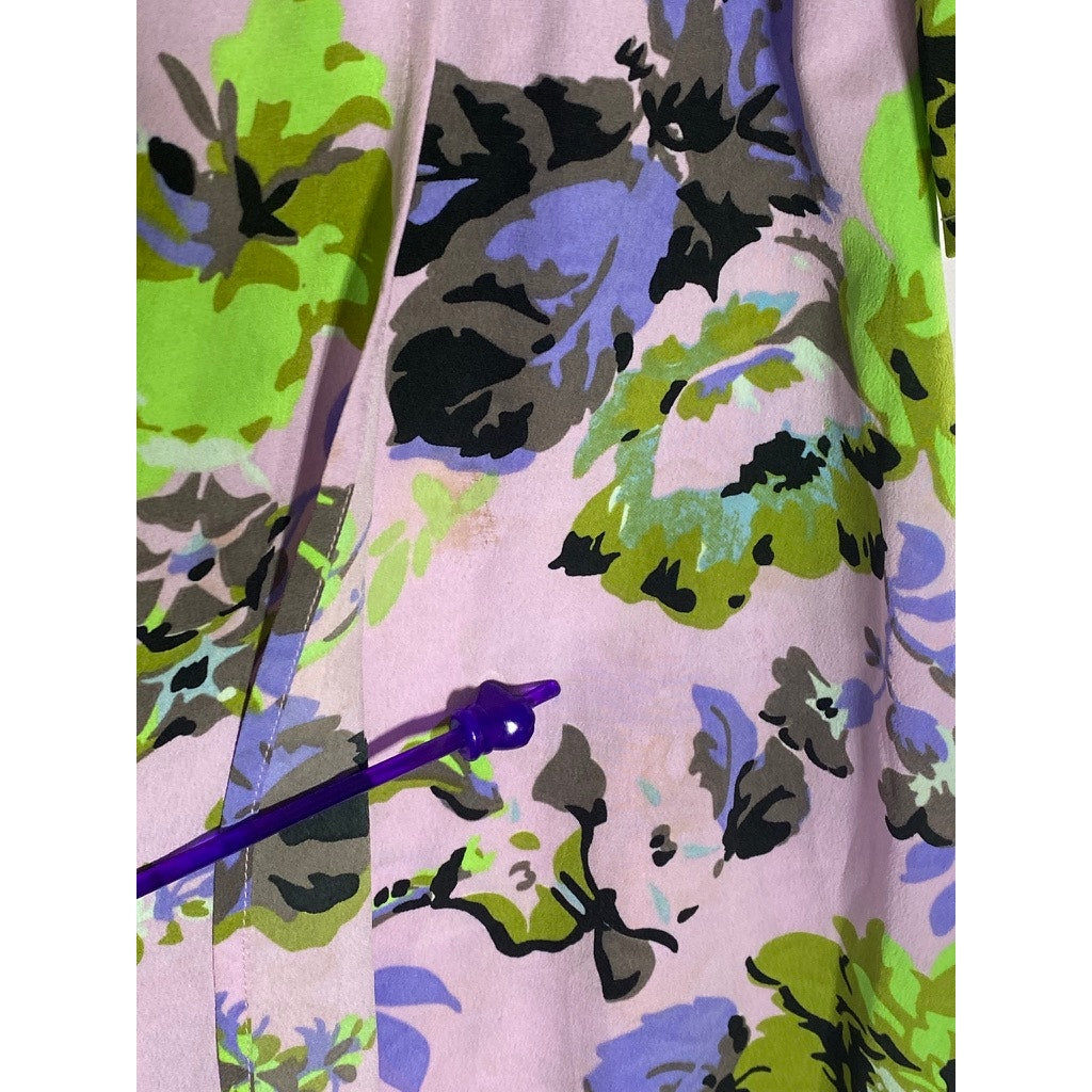 ASOS Women's Lilac Floral V-Neck Ruffle Shoulder Long Sleeve Midi Dress SZ 8