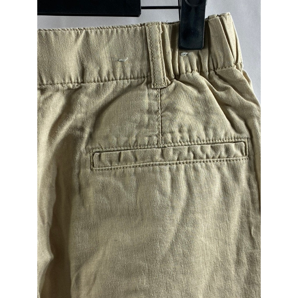 UNIQLO Women’s Tan Cotton-Linen Straight-Leg Pant SZ S