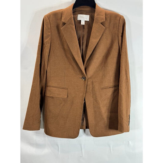 NORDSTROM SIGNATURE Women's Brown One-Button Wool Blazer SZ S