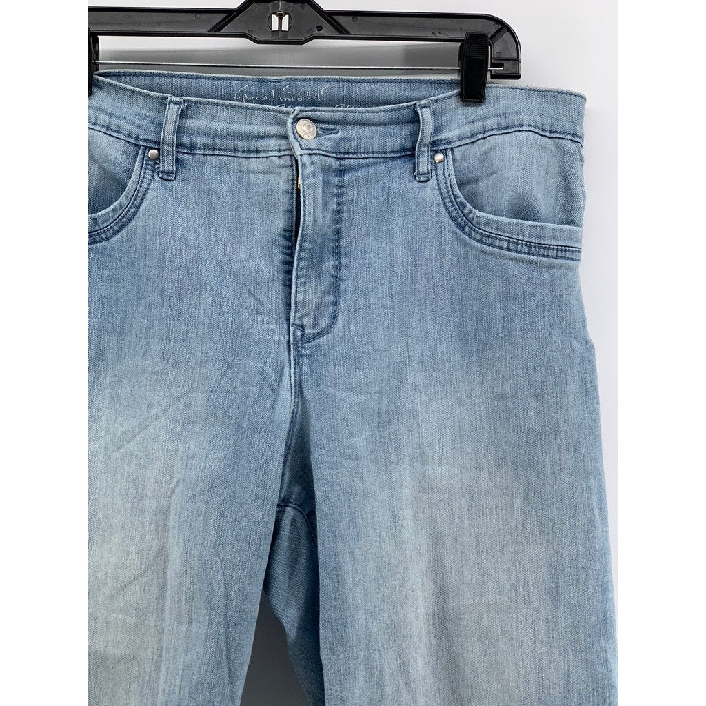 GLORIA VANDERBILT Women's Blue Denim All Around Slimming Effect Capri SZ 14