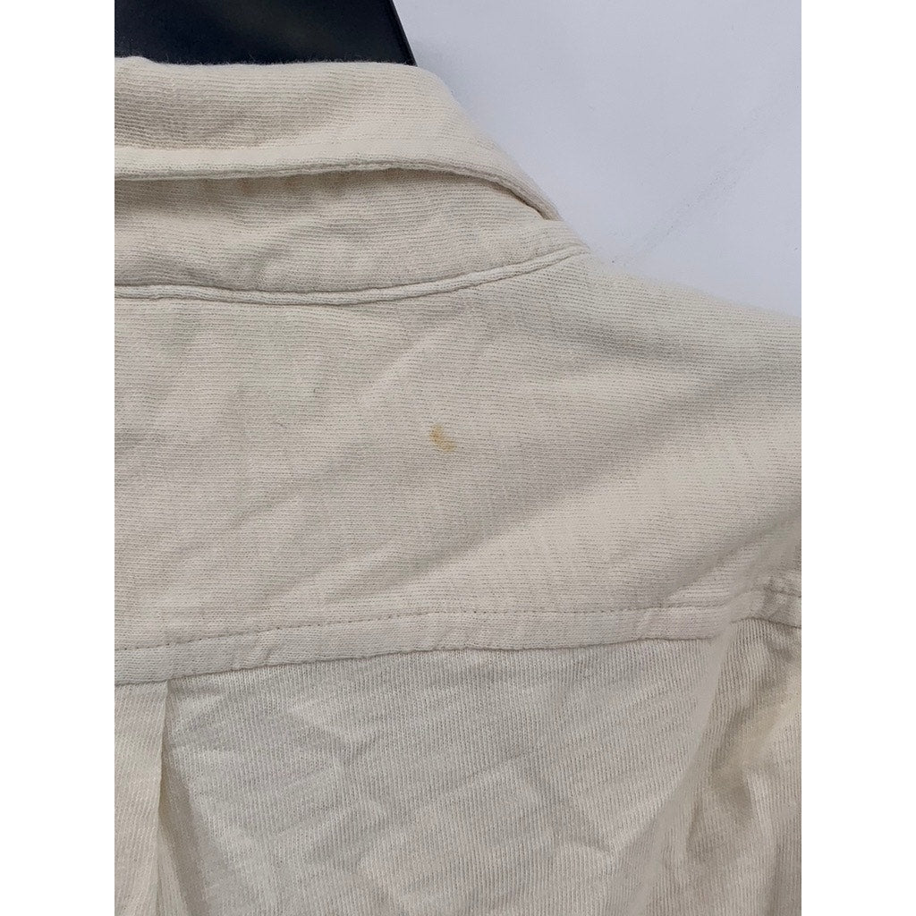 J.CREW Men's Off-White Garment Dyed Button-Up Long Sleeve Shirt SZ L