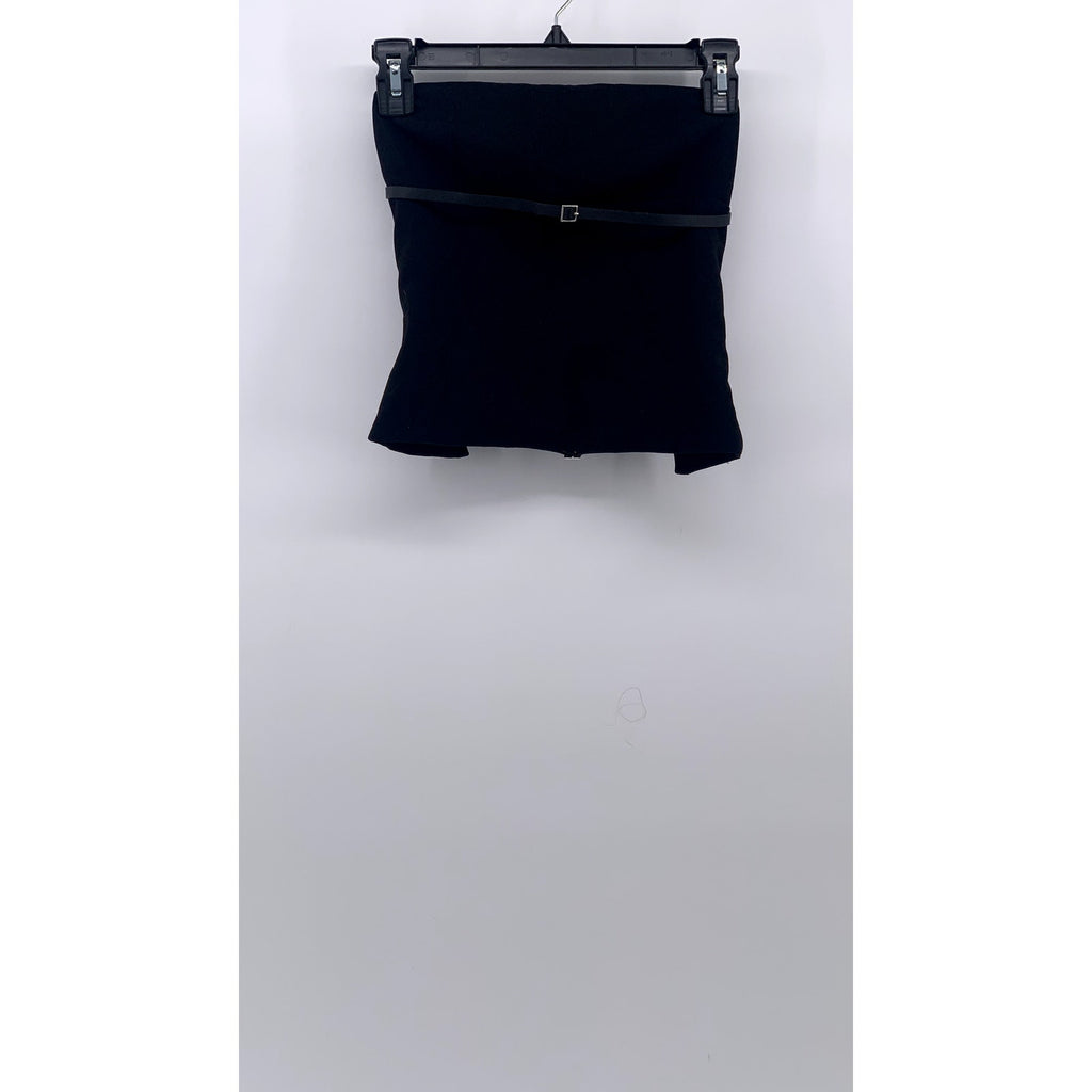 ZARA Women's Black Buckle Strap Open-Back Strapless Top SZ XS