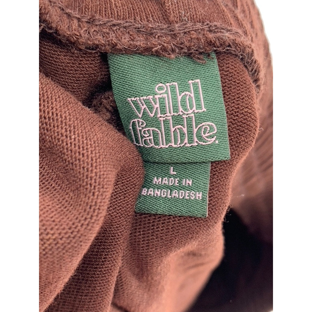 WILD FABLE Women's Brown Casual Relaxed-Fit Pull-On Shorts SZ L