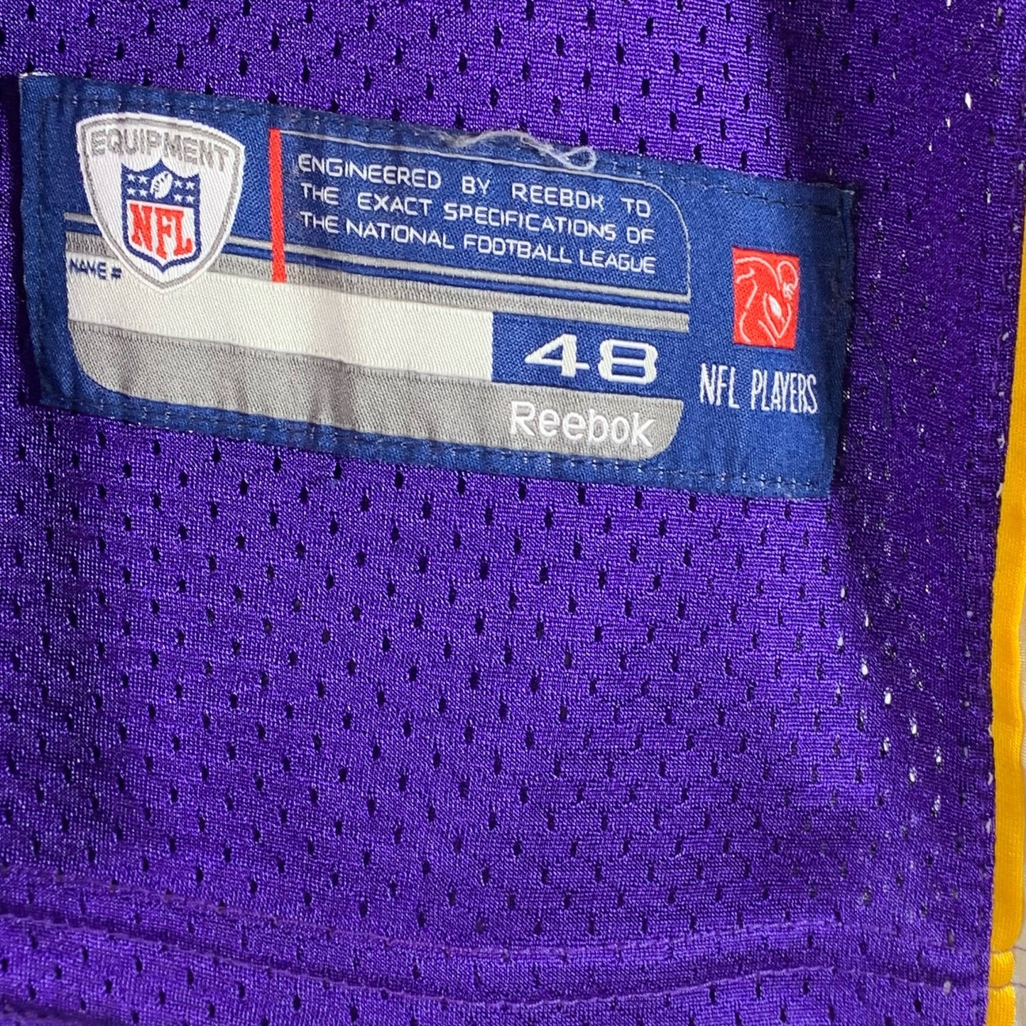 REEBOK ONFIELD Men's Purple Minnesota Vikings #84 Randy Moss NFL Jersey SZ 48