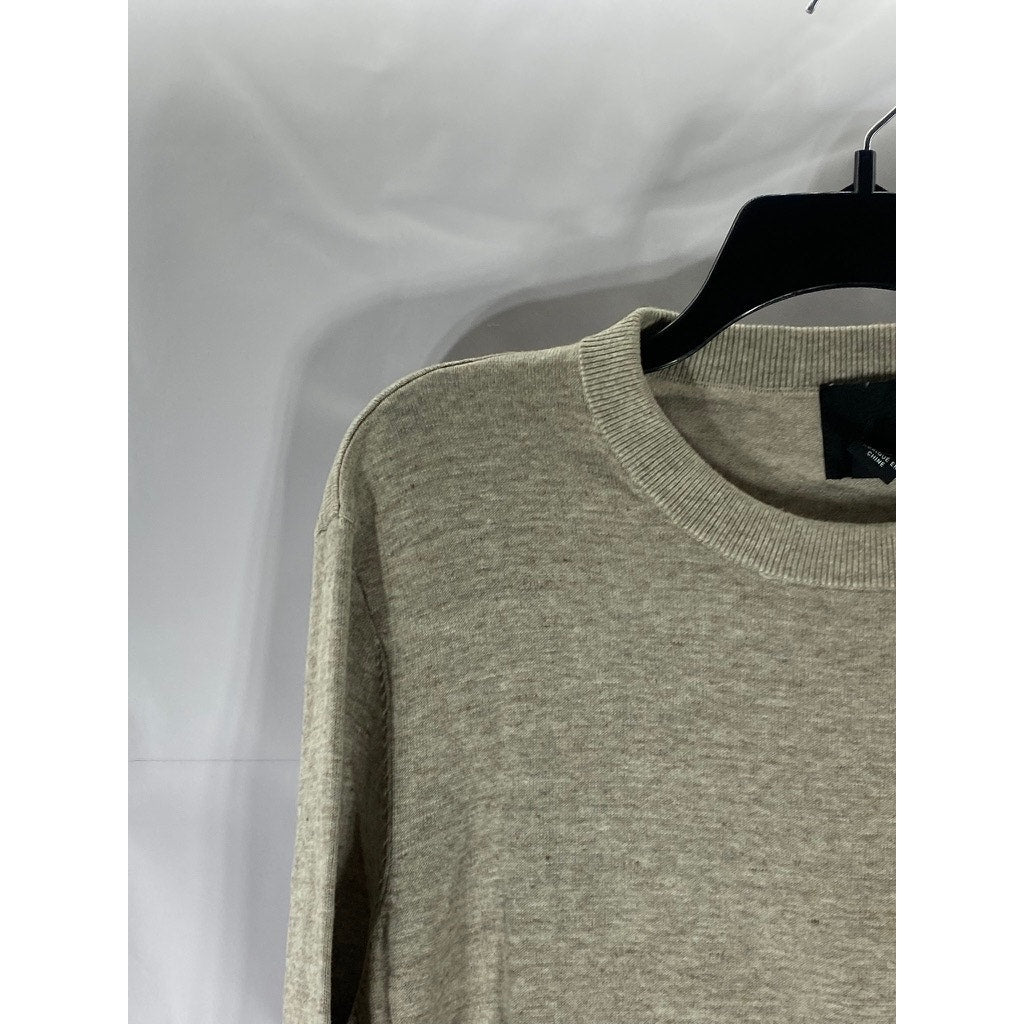 H&M Men's Gray Knit Cotton Crewneck Lightweight Pullover Sweater SZ L