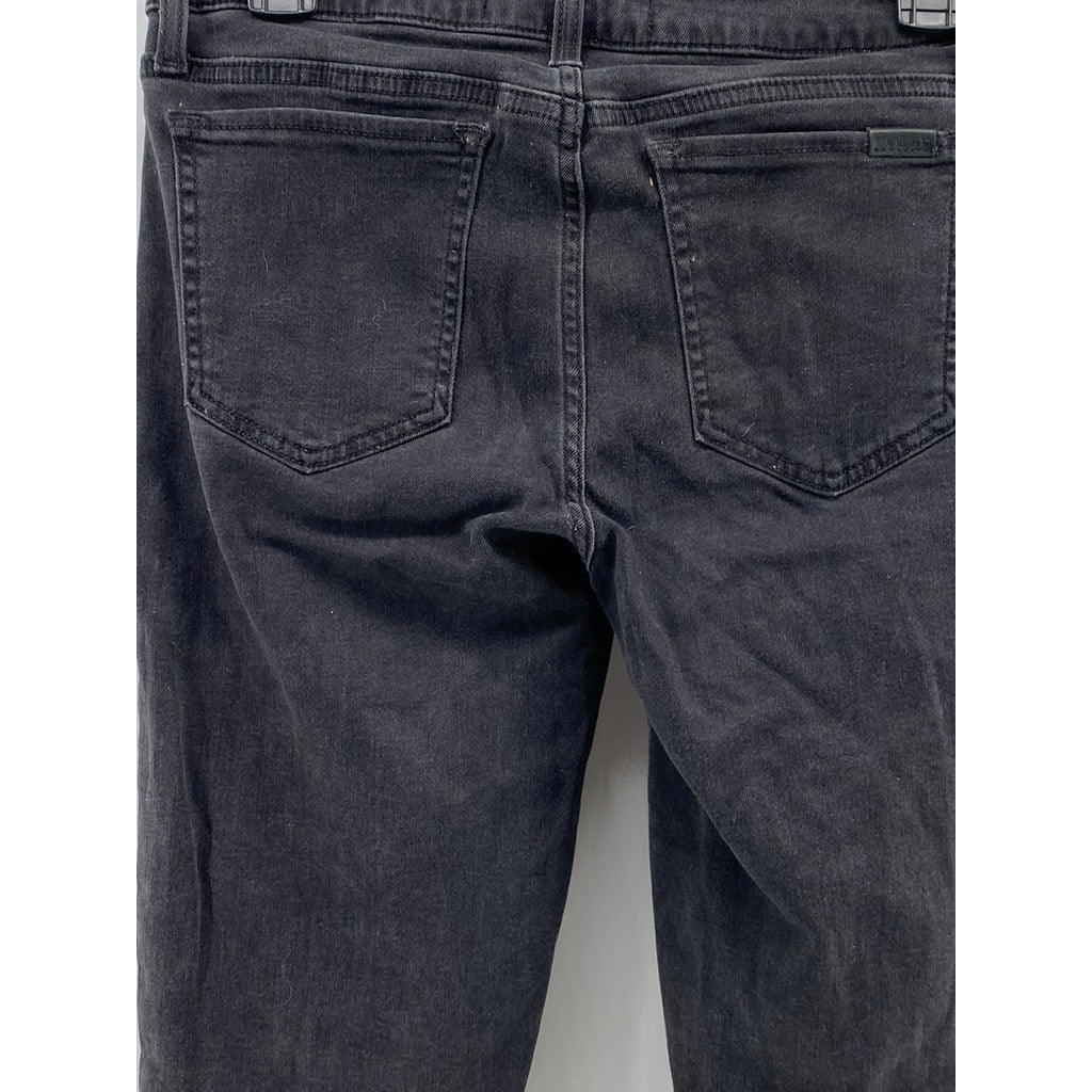 JOE'S JEANS Women's Black The Icon Mid-Rise Slit-Hem Skinny Ankle Jean SZ 28