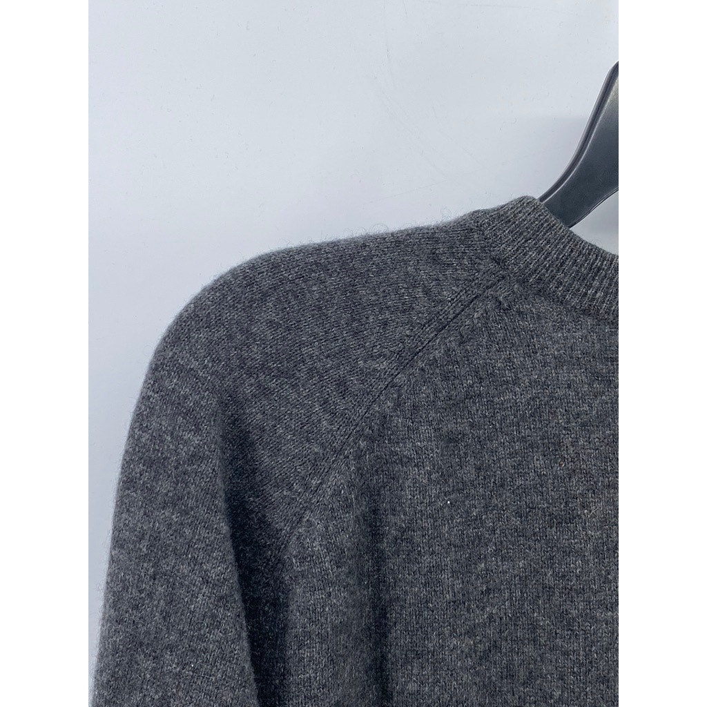 UNBRANDED Men's Charcoal Gray V-Neck Long Sleeve Pullover Sweater SZ L