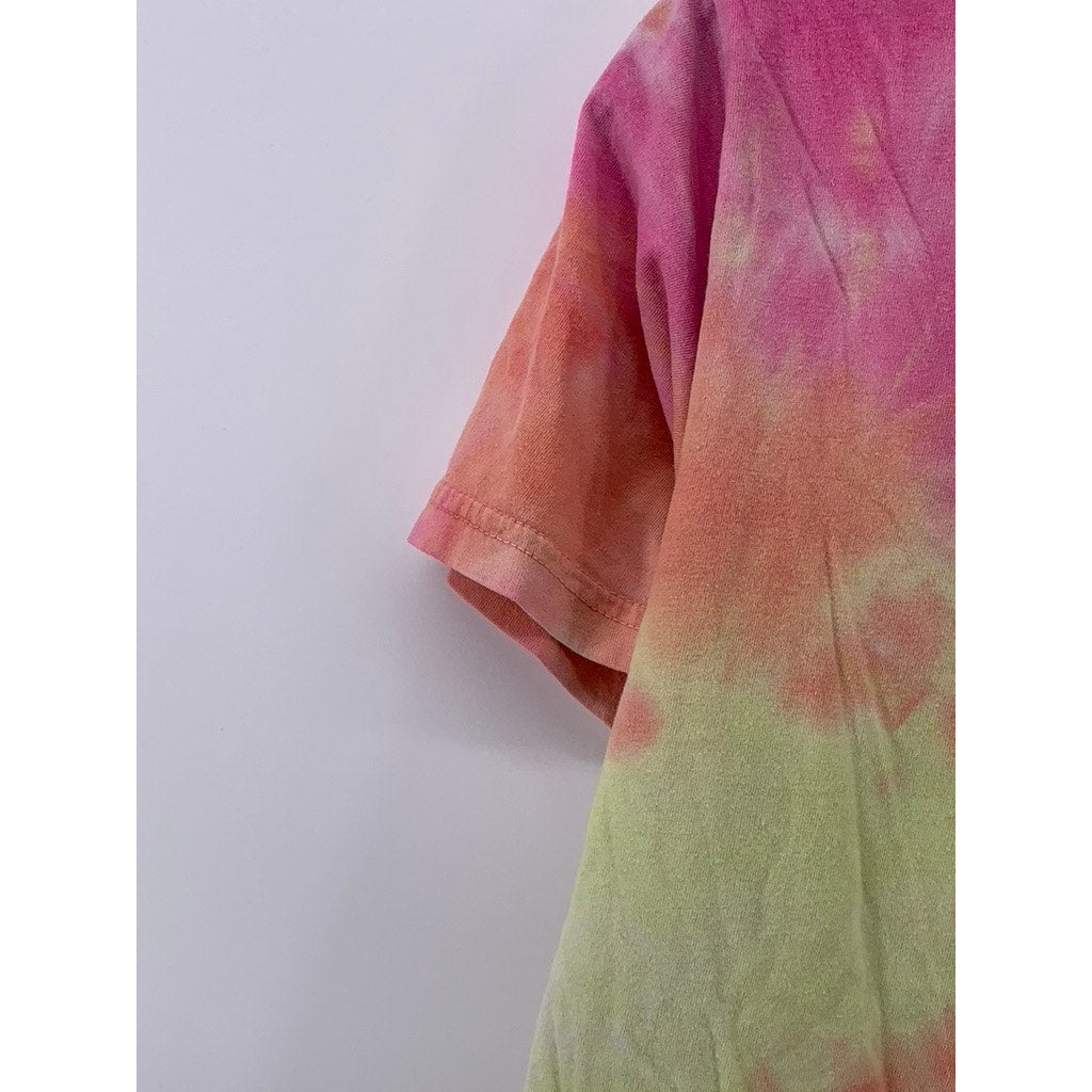 KEITH HARRING Women's Orange-Pink Tie-Dye Graphic T-Shirt SZ XS