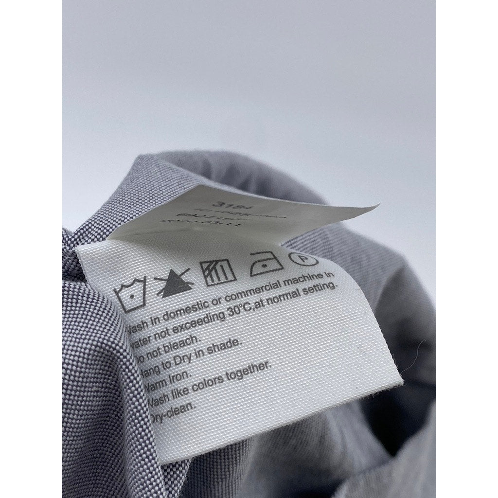 INDOCHINO Men’s Gray Button-Up Regular-Fit Long Sleeve Shirt SZ S
