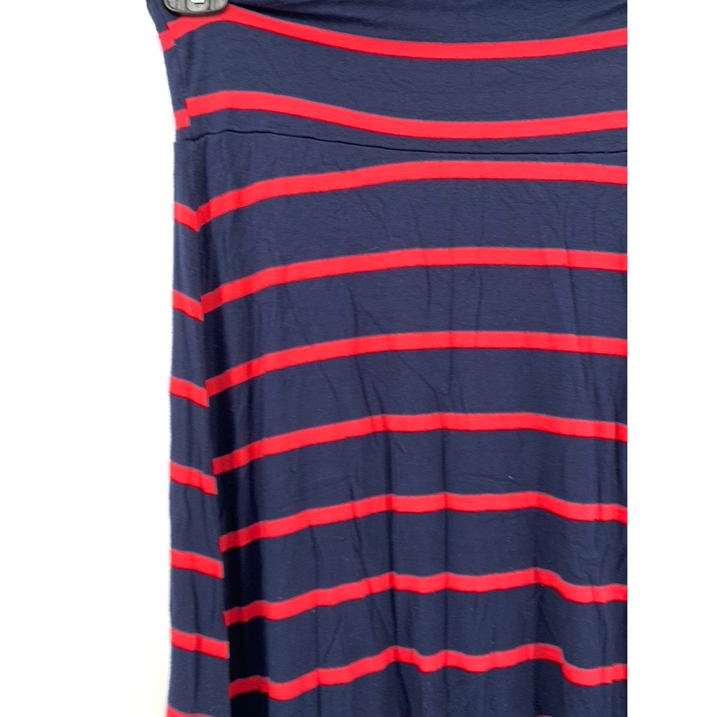 PROMESA Womens Red & Blue Striped Soft Relaxed Skirt SZ M